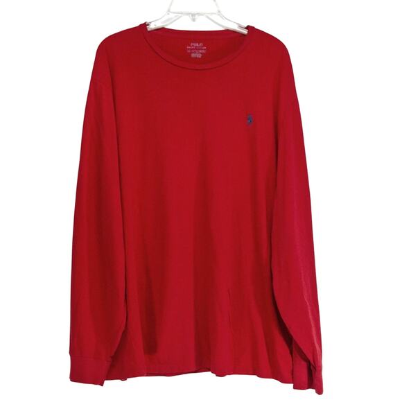 Men's 2x XXL Big & Tall POLO RALPH LAUREN Red Long Sleeved T Shirt - Picture 1 of 4
